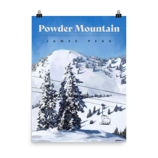 Powder Mountain Ski Poster - James Peak