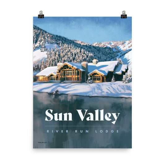 Sun Valley Ski Poster - River Run Lodge
