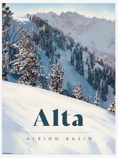 Alta Ski Poster - Albion Basin