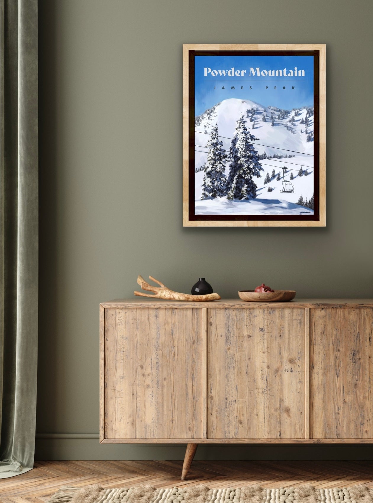 Powder Mountain Ski Poster - James Peak