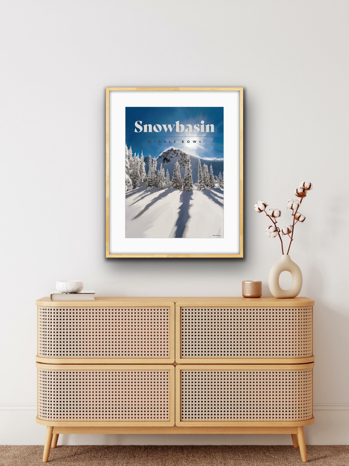 Snowbasin Ski Poster - Middle Bowl