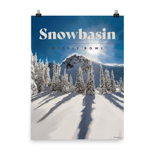 Snowbasin Ski Poster - Middle Bowl