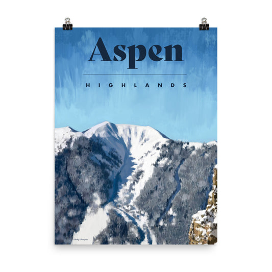 Aspen Ski Poster - Highlands