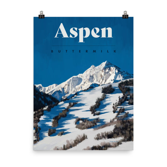 Aspen Ski Poster - Buttermilk