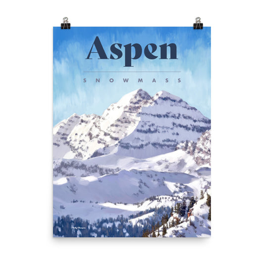 Aspen Ski Poster - Snowmass