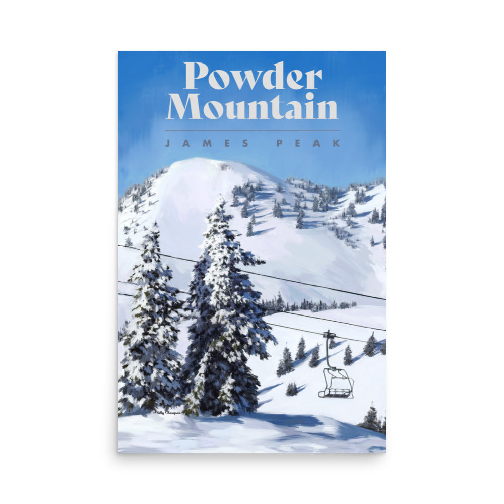 Powder Mountain Ski Poster - James Peak