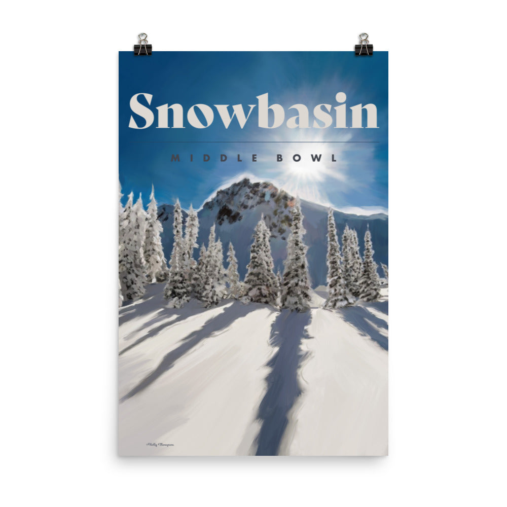 Snowbasin Ski Poster - Middle Bowl