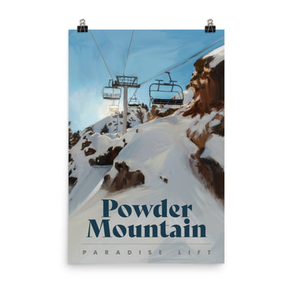 Powder Mountain Ski Poster - Paradise Lift