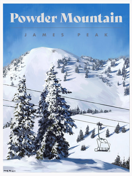 Powder Mountain Ski Poster - James Peak