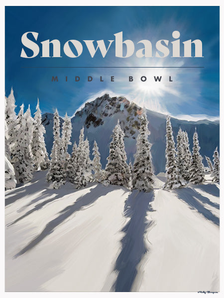 Snowbasin Ski Poster - Middle Bowl